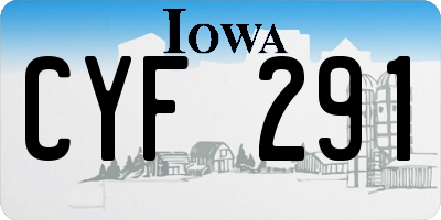 IA license plate CYF291