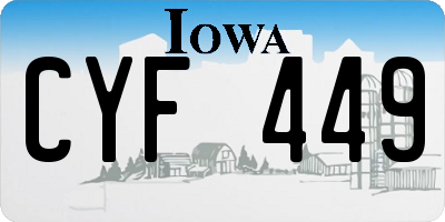 IA license plate CYF449