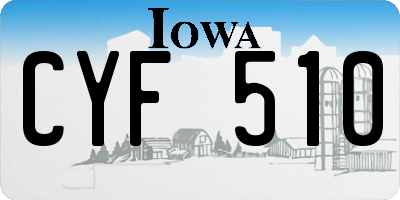 IA license plate CYF510
