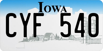 IA license plate CYF540