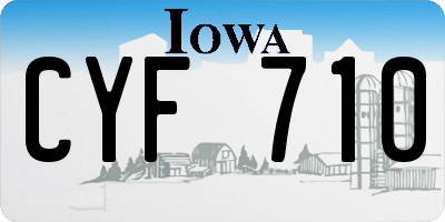 IA license plate CYF710
