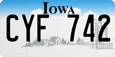 IA license plate CYF742