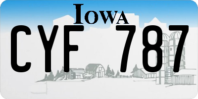 IA license plate CYF787