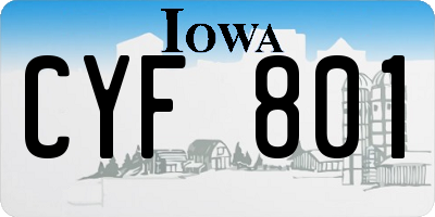 IA license plate CYF801