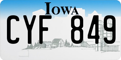 IA license plate CYF849