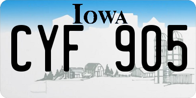 IA license plate CYF905