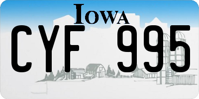 IA license plate CYF995