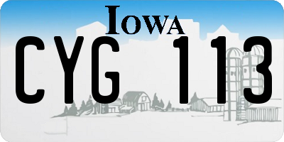 IA license plate CYG113