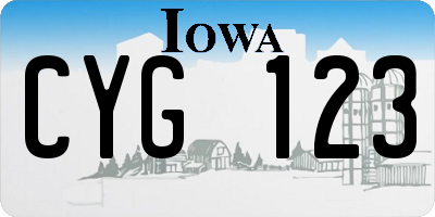 IA license plate CYG123