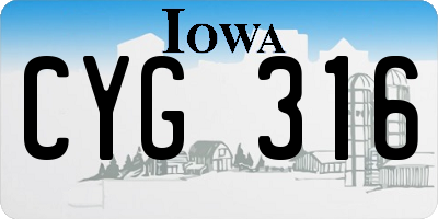 IA license plate CYG316