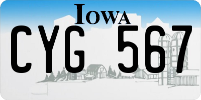 IA license plate CYG567