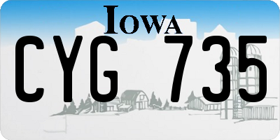 IA license plate CYG735