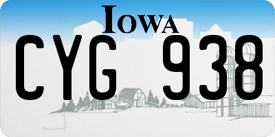 IA license plate CYG938