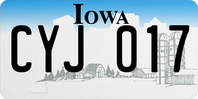IA license plate CYJ017