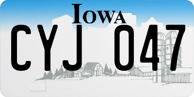 IA license plate CYJ047