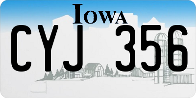 IA license plate CYJ356