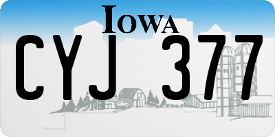 IA license plate CYJ377