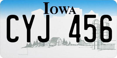 IA license plate CYJ456