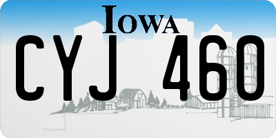IA license plate CYJ460