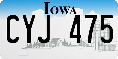IA license plate CYJ475