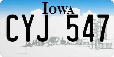 IA license plate CYJ547