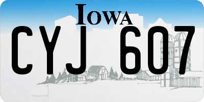 IA license plate CYJ607