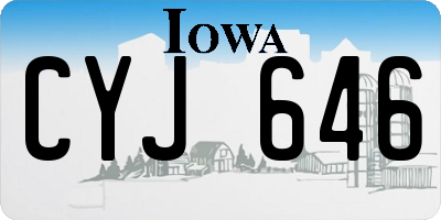 IA license plate CYJ646