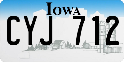 IA license plate CYJ712