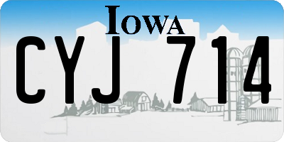 IA license plate CYJ714