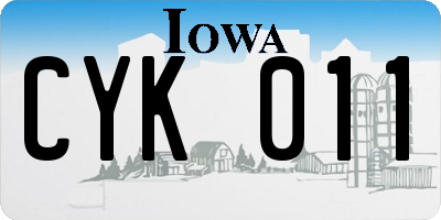 IA license plate CYK011