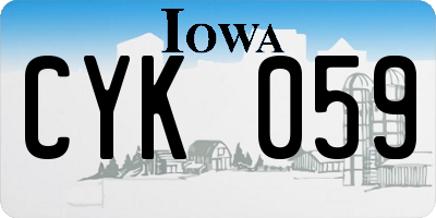 IA license plate CYK059