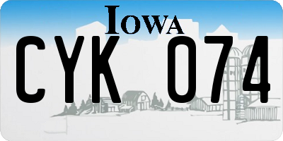 IA license plate CYK074