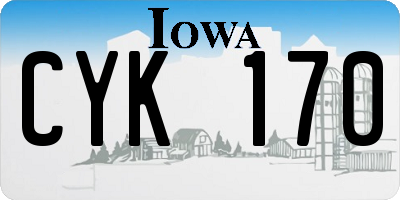 IA license plate CYK170