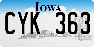 IA license plate CYK363