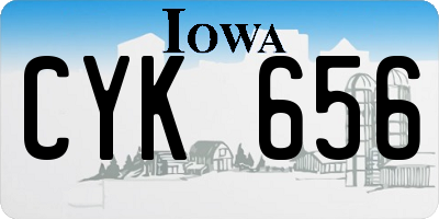 IA license plate CYK656