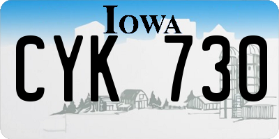 IA license plate CYK730