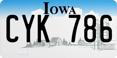 IA license plate CYK786