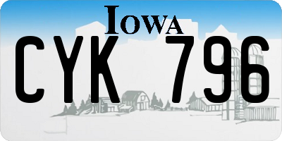 IA license plate CYK796