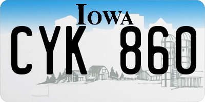 IA license plate CYK860