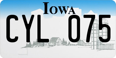 IA license plate CYL075