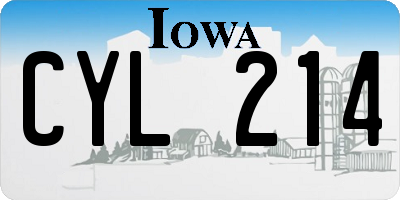 IA license plate CYL214