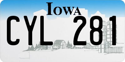 IA license plate CYL281