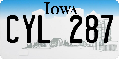 IA license plate CYL287