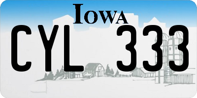 IA license plate CYL333