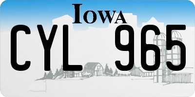 IA license plate CYL965