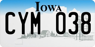 IA license plate CYM038
