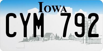 IA license plate CYM792