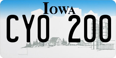IA license plate CYO200