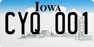 IA license plate CYQ001