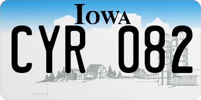 IA license plate CYR082